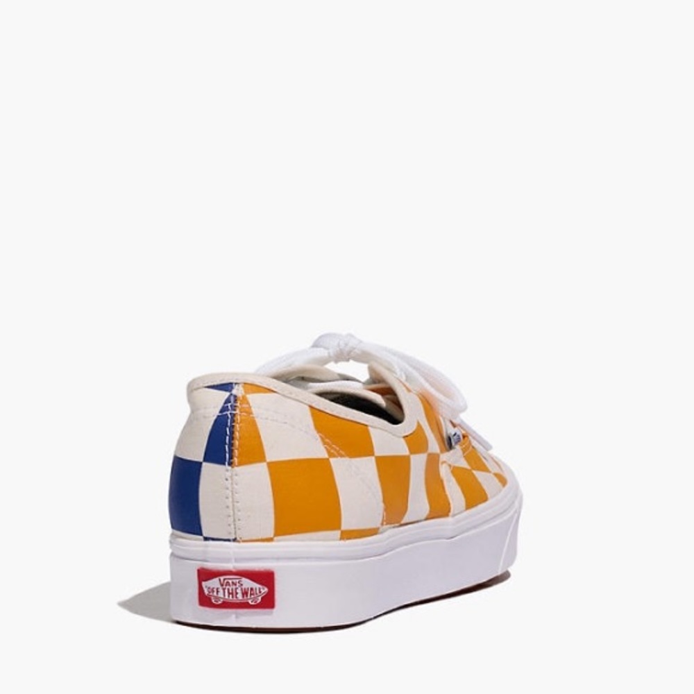 Vans Comfycush Authentic Half Big Check Yellow Blu - Picture 3 of 4